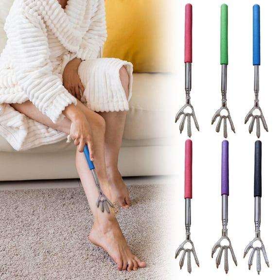 Stainless Steel Telescopic Back Scratcher Extendable Scratching Tool with Comfort Grip