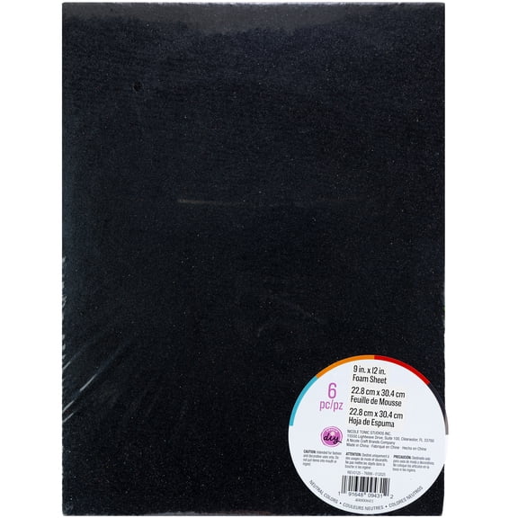 CousinDIY Glitter Sticky Back Foam Sheets 9"X12" 6/Pkg-Neutrals