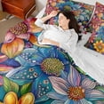 thumbnail image 4 of Manfei Traditional Floral Flower Twin Bedding Sets 7-Piece for Female Men,Vintage Aesthetics Bedding Comforter Set Microfiber,Exotic Style Breathable Sheet Sets,Luxury Bedroom Decor,Reversible, 4 of 8