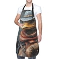 thumbnail image 3 of Goofa Western Cowboy Duck Printed Waterproof Apron 33" Chef Aprons for Men Heavy Duty Chemical Work Apron Adjustable Bib Apron, 3 of 9