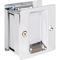 thumbnail image 2 of Premium Square Pocket Door Lock, Passage (Hall/Closet) Latch, Clear Pack, Polished Chrome by Stone Harbor Hardware, 2 of 3
