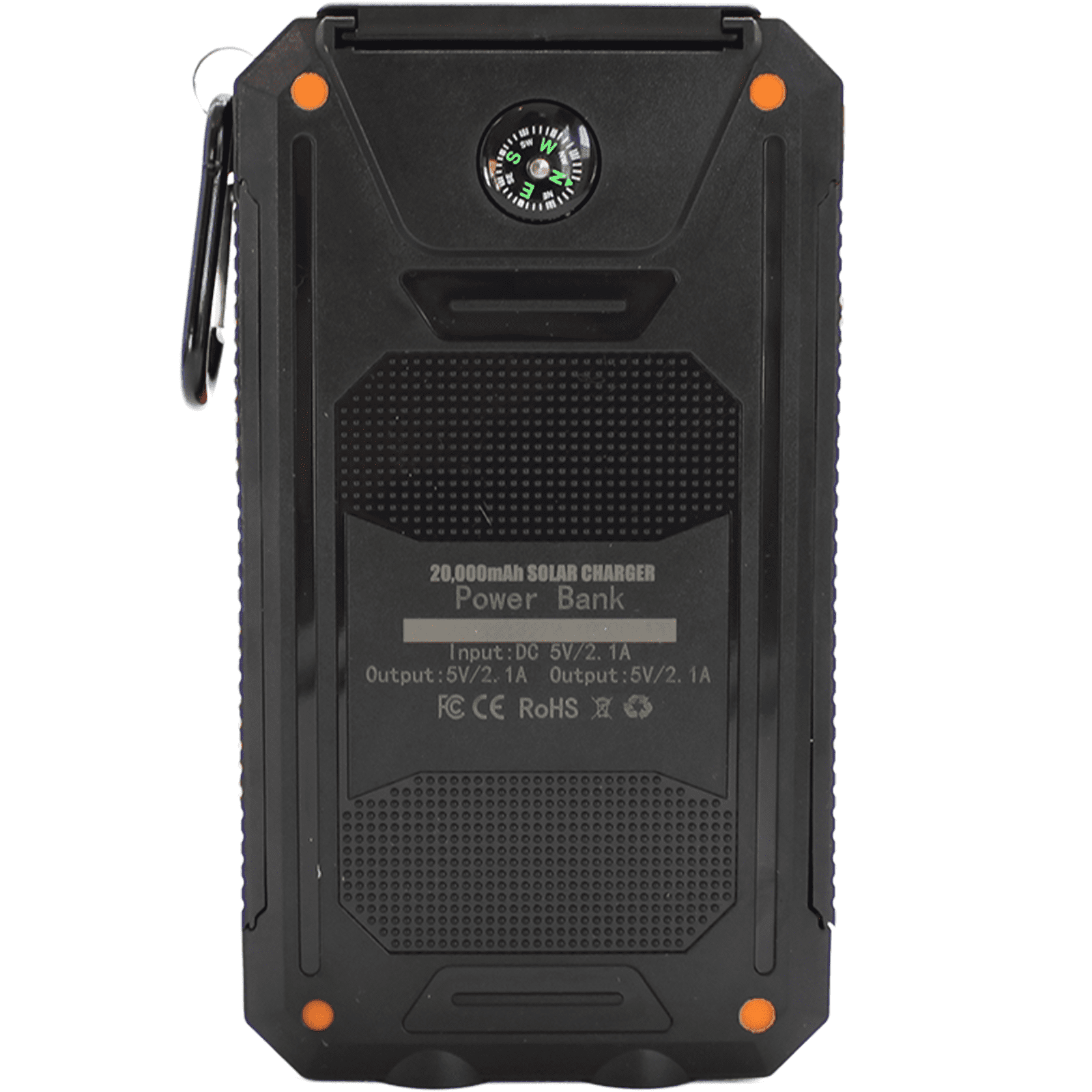 Jaspertronics Portable Solar Panel Power Bank 5V 2.0A with Compass - Durable, Lightweight for Camping, Travel, and Emergency Use - 1 Unit per pack