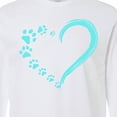 thumbnail image 4 of Inktastic Paw Print Heart Long Sleeve T-Shirt, 4 of 5
