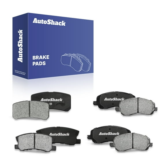 AutoShack Front & Rear Ceramic Brake Pad Set | Replacement for 2010-2017 Jeep Patriot | 8-PC