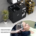 thumbnail image 3 of Rugerasy Shampoo Backwash Station For Salons, Salon Station With Shampoo Bowl And 3 Open Storage Shelves, Salon Equipment For Spa Barber Shop Locker Room Bathroom, 3 of 9