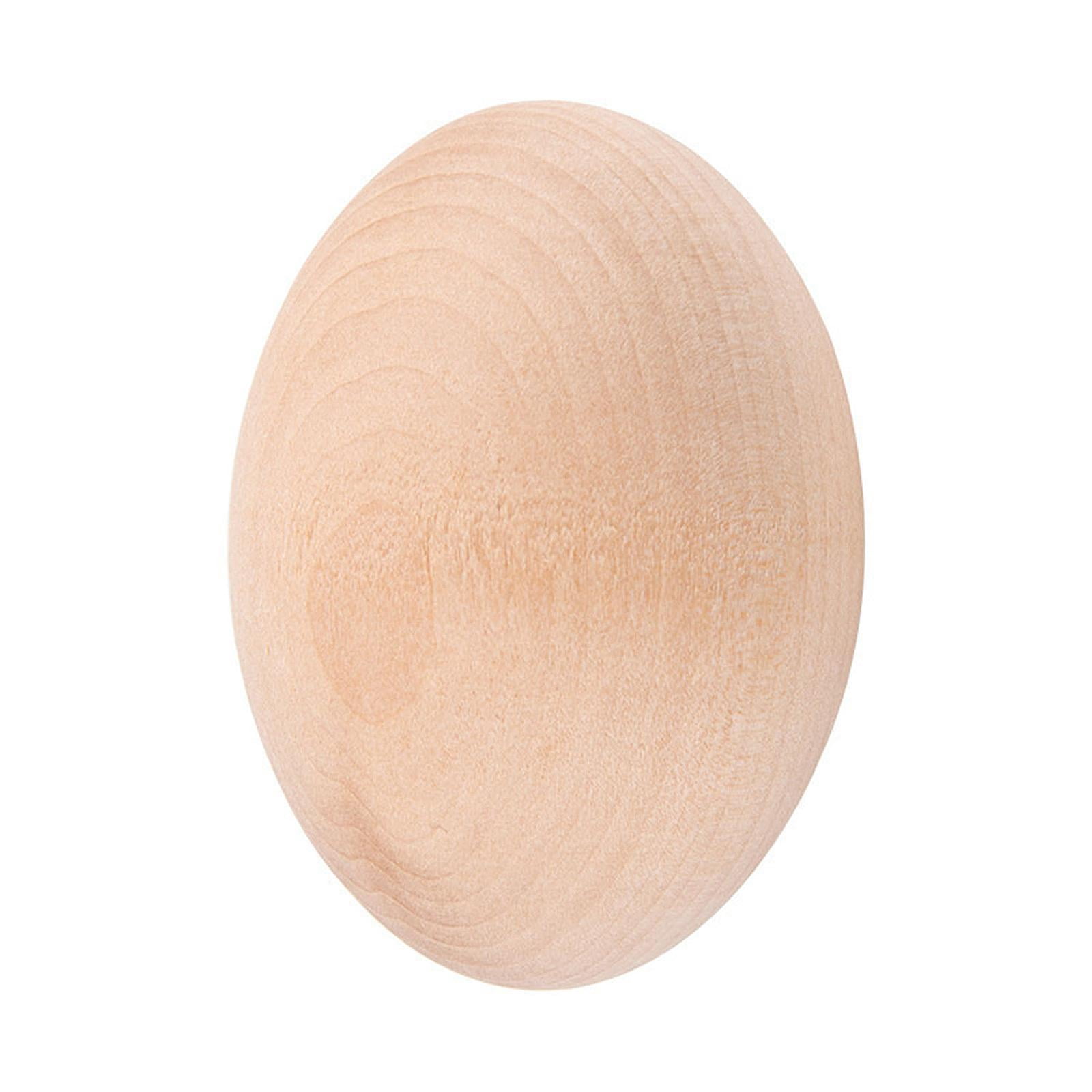 QccHieUs Unfinished Easter Eggs Party Favors Decoration Hanging Ornaments Wood Blank Eggs 12pcs 1.8x1.3inch