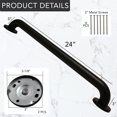 thumbnail image 2 of Westbrass 24" x 1.5" Stainless Steel Grab Bar with Flanges and Screws – ADA Compliant, Matte Black, 2 of 13