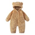 thumbnail image 4 of KJameas Baby Boys Girls Jumpsuit Fuzzy Fleece Heart Pocket Bear Hooded, 4 of 5