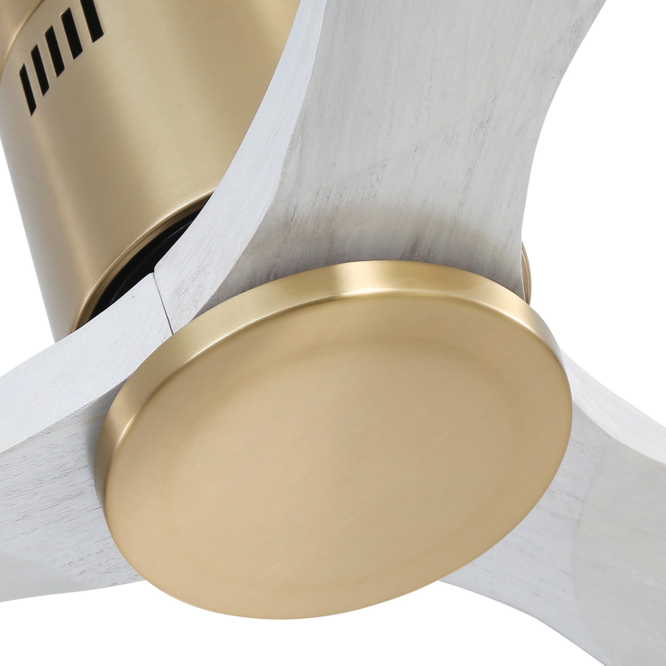 Sofucor 52 Inch Grey Gold Modern Flush Mount Indoor Outdoor Ceiling Fan with Remote Control