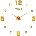 thumbnail image 1 of Gran reloj de pared de bricolaje silencioso moderno pegatina 3d decoración de la oficina del hogar regalo (oro) Feliz Sencillez, 1 of 5