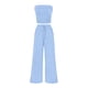 thumbnail image 1 of Conjunto Coordinado PRETTYGARDEN Top Corto de Punto Acanalado y Pantalones Azul Claro M, 1 of 7