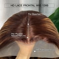thumbnail image 5 of 13x6 Straight Highlight Lace Front Human Hair 200 Density Ombre HD Transparent Wig Lace Pre Plucked, 5 of 6