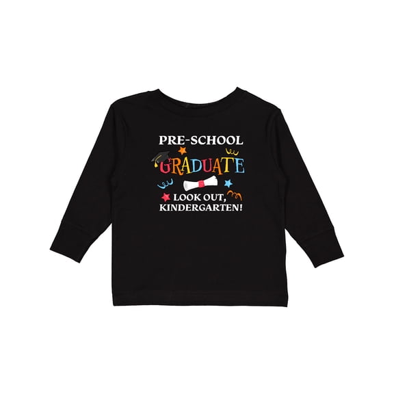 Inktastic Pre-school Graduate Look Out, Kindergarten Boys or Girls Long Sleeve Toddler T-Shirt