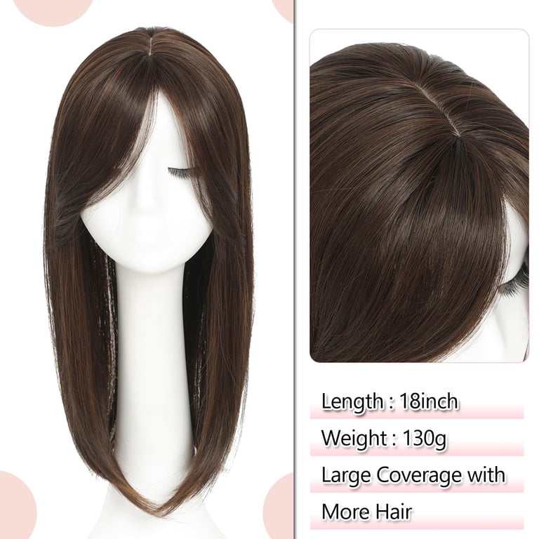 18-Inch Synthetic Hair Topper for Advanced Hair Loss, Clip-In Volume Amazon.com : Civrie 18 inch Straight Hair Topper for Women  main image 4