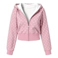 thumbnail image 6 of HCYSFG Polka Dot Jacket For Women Drawstring Hooded Long Sleeve Full Zip Fleece Thermal Soft Loose Fit Y2K Streetwear Crop Winter Sweatshirts, 6 of 6