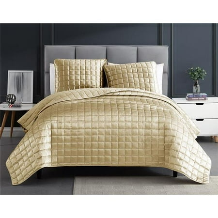 King 3pc Lyndon Quilt Set Gold - Riverbrook Home
