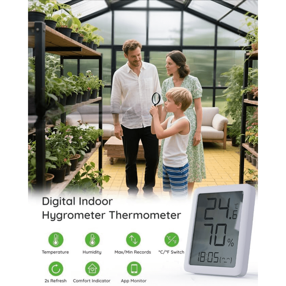 WUKHG 6x4FT Outdoor Greenhouse with Thermometer Hygrometer, Heavy-Duty Walk-in Greenhouse for Garden with Reinforced Aluminum Frame, All-Weather Greenhouse with UV-Resistant Polycarbonate Panels