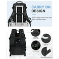 Black Travel Backpack for Women Men, Airline Approved Carry On Backpack