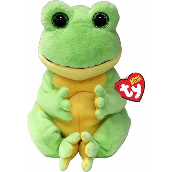 TY  Beanie Bellies - SNAPPER the Green Frog (Regular Size  6")(BONUS 1 FUN CHOPS & 1 TY CARD)