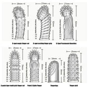 Abenow 9Pcs Finger Condoms Convex Particles Flirting Condom Foreplay Finger Condoms