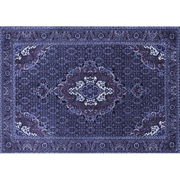 Ahgly Company Machine Washable Indoor Rectangle Persian Blue Traditional Area Rugs, 2' x 3'