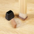 Small Rectangle Silicone Chair Leg Caps with Felt Pads, 16PCS
