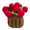 thumbnail image 1 of Posavasos de flores de ganchillo, posavasos de rosas hecho a mano, flores en maceta, ramo de rosas decorativo, posavasos con cesta, regalo para familiares y amigos amantes de las flores., 1 of 8