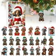 thumbnail image 2 of EUDIDV Xmas Tree Decor 2024 Festival Vacation Advent Calendar 24 Day Christmas Countdown Calendar Dachshund Pendant With Santa Hats 2D Xmas Tree Chicken Ornaments For Christmas Party Hanging Decor, 2 of 7