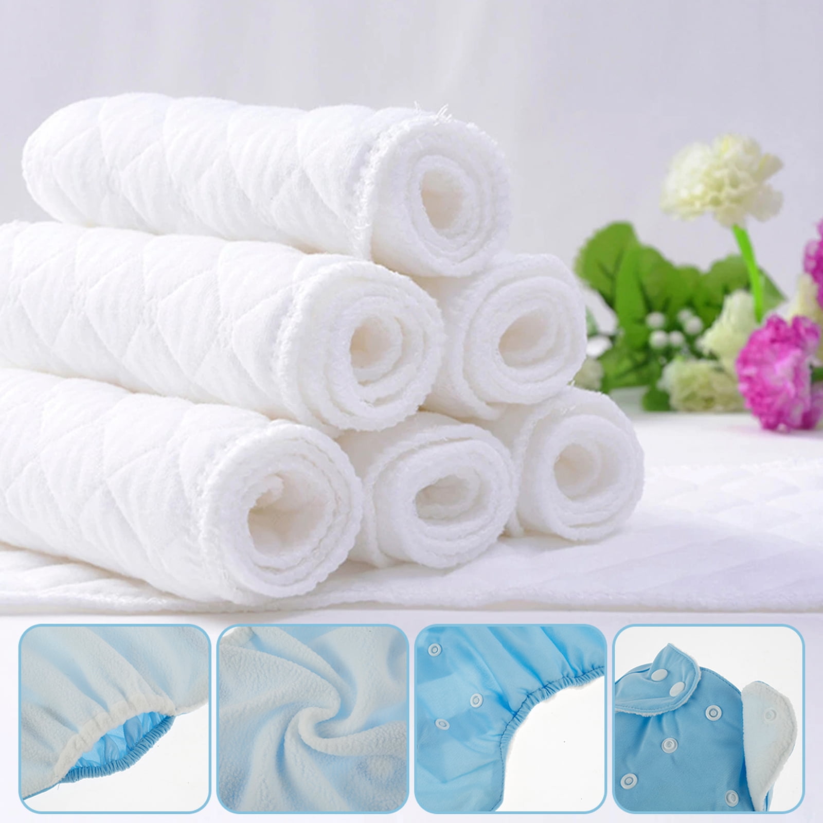 14Pcs Baby Cloth Diapers Reusable Washable Baby Cloth Nappies Adjustable Newborn Cloth Diapers Absorbent Cloth Nappies Comfortable Cloth Diapers Upgraded version - granular fleece
