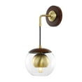thumbnail image 5 of SAFAVIEH Poloma LED Dark Walnut Iron Wall Sconce with Shade, Set of 2, 5 of 10