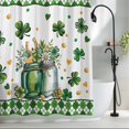 thumbnail image 2 of St Patrick's Day Shower Curtain Set, Waterproof Shower Curtains for Bathroom, Spring Shamrock Flowers Vase Gold Coin Green Washable Fabric Bath Curtain for Bathtub Decoration with Hooks 60x72 Inches, 2 of 9