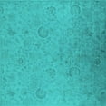 thumbnail image 1 of Ahgly Company Indoor Square Oriental Turquoise Blue Industrial Area Rugs, 6' Square, 1 of 4
