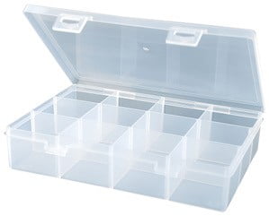 DURHAM MFG SP12-CLEAR Compartment Box,12 Compartments,Clear 