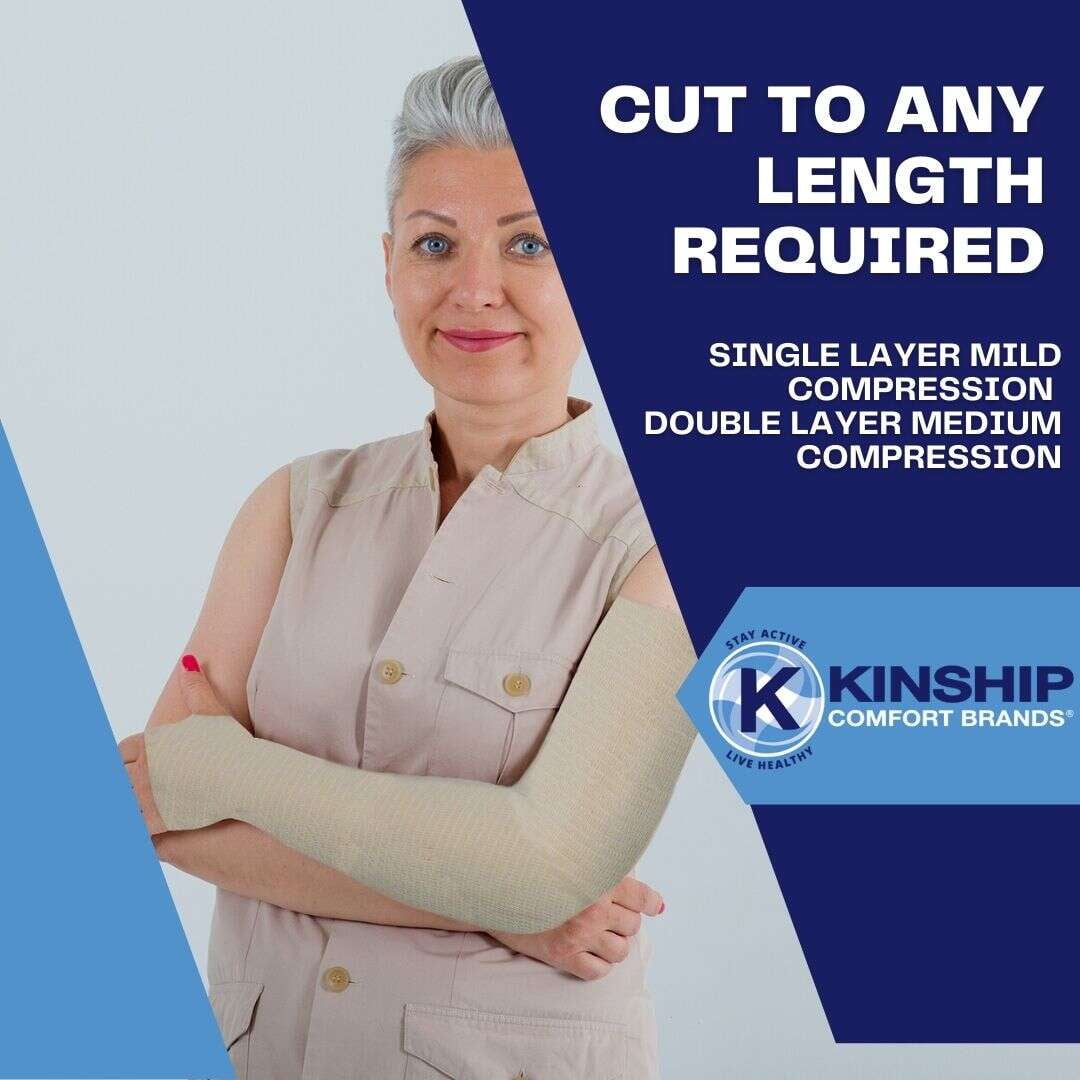 KinGrip Tubular Elastic Support Bandages by Kinship Comfort Brands Tubular Bandage Protects Fragile Skin Latex-Free Wound Care for Edema and Lymphedema Support | Made in USA | Size C 2.75”x10 MTR