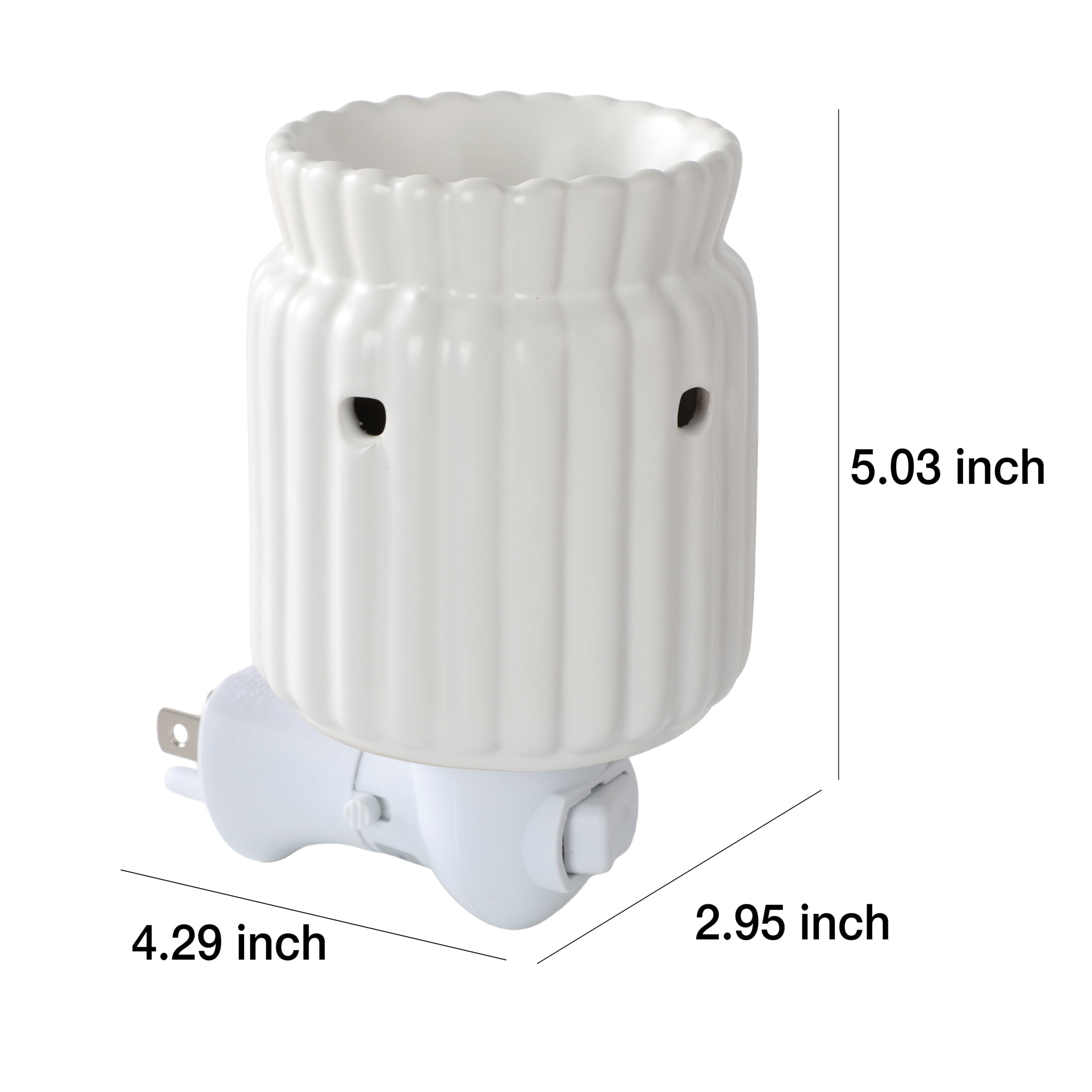 Mainstays Ribbed Ceramic Wax Melt Plug-in Warmer, Artic White