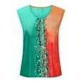 thumbnail image 4 of Gifts Usmixi Womens Tank Tops Beach Fashion Plus Size Comfy Lightweight Tshirts Vest Summer Trendy Tie-Dye Print V-Neck Sleeveless Shirts Blouse Mint Green XL, 4 of 6