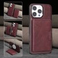thumbnail image 2 of Compatible With iPhone 16 Pro Max PU Leather Wallet Phone Case,Magnetic Detachable Card Bag,Flip Kickstand Credit Slots,Shockproof Anti-fall Rugged Phone Case Cover For Women Men,Winered, 2 of 11