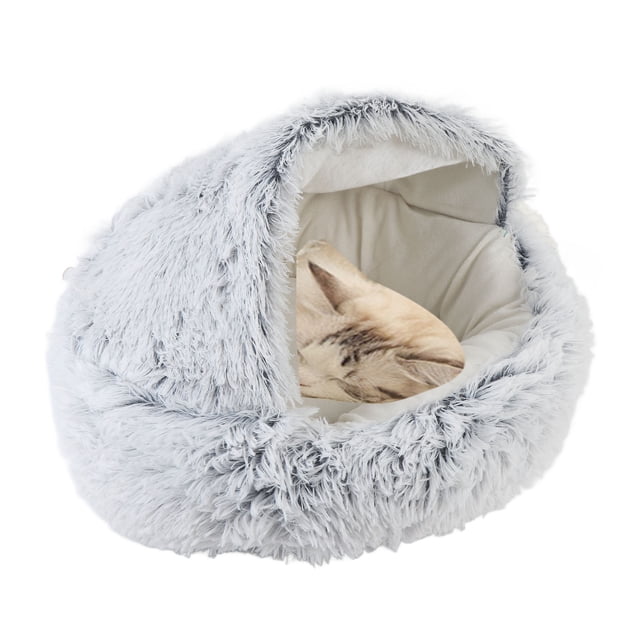 Cama Cueva Para Gatos, Diseño Semicerrado, Suave Y Acogedora, Con Capucha, Para Mascotas, Para Gatos De Interior O Perros Pequeños