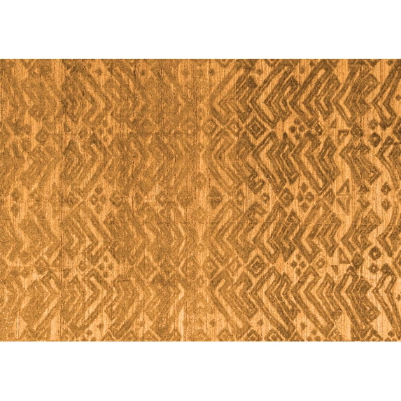 Ahgly Company Indoor Rectangle Abstract Orange Modern Area Rugs, 5' x 8'