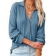 thumbnail image 2 of Camiseta de manga larga con cuello en V para mujer, informal, a rayas, para colgar Fridja hj4026, 2 of 7