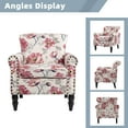 thumbnail image 5 of UIXE Floral Pattern Accent Chairs Reading Living Room Side Chair Comfy White Armchair for Bedroom, 5 of 7