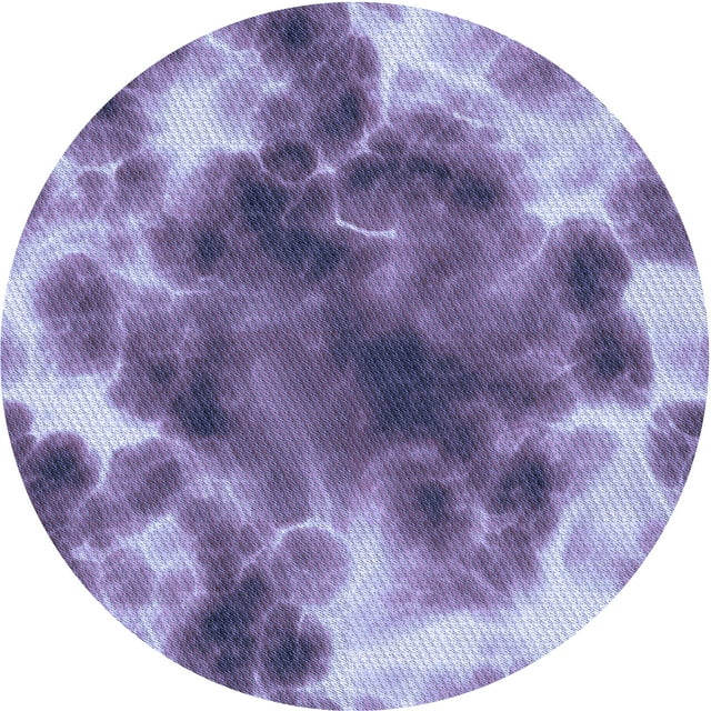 Ahgly Company Machine Washable Indoor Round Transitional Purple Mimosa Purple Area Rugs, 4' Round