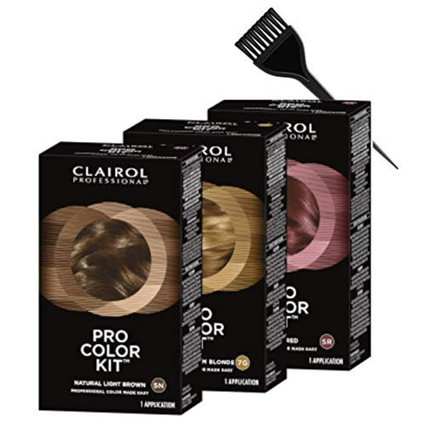 Clairol PRO COLOR KIT Haircolor, Professional Permanent Hair Color Made  Easy (w/Sleek Brush) 100% Gray Coverage Dye (7G GOLDEN MEDIUM BLONDE) -  