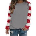 thumbnail image 4 of asdoklhq Shirts for Women Winter Christmas Round Neck Hoodless Raglan Sleeve Long Sleeve Sweater Top Gray L, 4 of 5