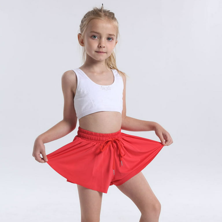Girls butterfly Flowy Shorts with Liner,Youth girls butterfly shorts flowy  athletic,Elastic Waist Shorts 2 In 1 for Running,Athletic,Dance