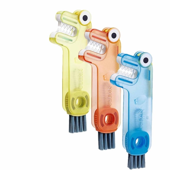 4 in 1 Cup Lid Cleaning Brush, Multifunctional Bottle Brush, Portable Travel Water Bottle Cleaner, Home Kitchen Crevice Cleaning Tool for Cups, Mugs, Tumblers, and Sports Bottles (3 PCS)