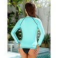 thumbnail image 5 of Women's UPF 50+ Zipper Rash Guard, Water Surfing Long Sleeve Swimsuit, UV/Sun Protection Swim Shirts Wetsuit Top, 5 of 5