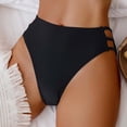 thumbnail image 4 of Bikini Briefs for Women High Waisted Seamless Cheeky Thongs Waterproof Hollow Out Ruched Swimwear Bottom, 4 of 7