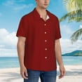 thumbnail image 5 of Balery Maroon Print Men's Hawaiian Shirts Short Sleeve Beach Shirt Relaxed Fit Vacation Button Down Shirts-X-Large, 5 of 9