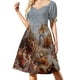thumbnail image 3 of Vestido de manga corta con estampado de dioses griegos, vestidos casuales, vestidos de mujer para verano , vestido largo para mujer, vestido de verano., 3 of 7